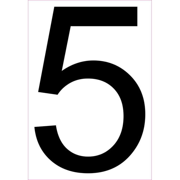 5.5in x 8in Address Number 5 Sticker