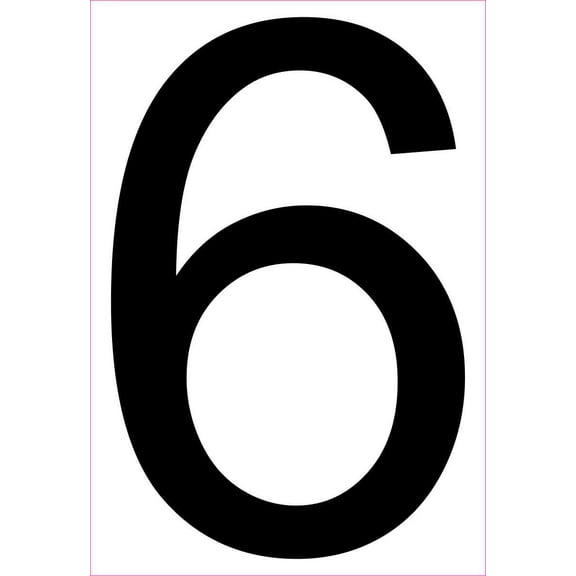 5.5in x 8in Address Number 6 Sticker