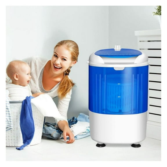 5.5lbs Portable Washing Machine - Semi-Automatic Laundry Washer for Small Spaces, Apartments, Dorms & RVs - Compact Blue Washer with Drain Hose & 2-in-1 Wash/Spin Cycle