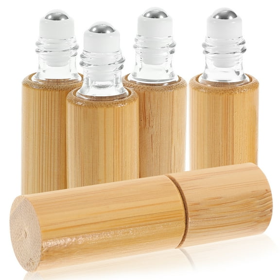 5 5ml Essential Oil Roller Bottles Glass Empty Refillable Roll on Bottles Portable Roll- On Vial Aromatherapy Container for Oils Aroma