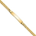 thumbnail image 1 of 5.5mm 14k Solid Yellow Gold Flat Curb Link ID Bracelet 7 Inch Identification Bracelet for Women, 1 of 2