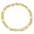 thumbnail image 1 of 5.5mm 14k Yellow Gold Plated Flat Figaro Chain Anklet, 9 inches, 1 of 7