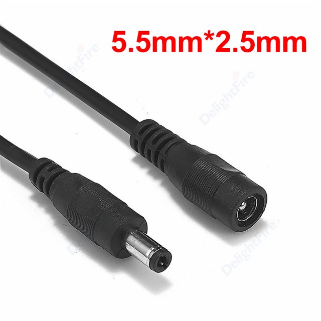 5.5mm 2.5mm 5V 12V DC Power Extension Cable 0.5m 1m 1.5m 2m 3m Jack