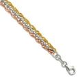 thumbnail image 1 of 5.5mm 925 Sterling Silver Gold Tone and Rose Tone 3 Strand Bracelet 7.5 Inch Strand Bracelet for Women, 1 of 2