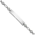 thumbnail image 1 of 5.5mm 925 Sterling Silver Rhodium Plated Bezel Cubic Zirconia ID Bracelet 7.5 Inch Identification Bracelet for Women, 1 of 2