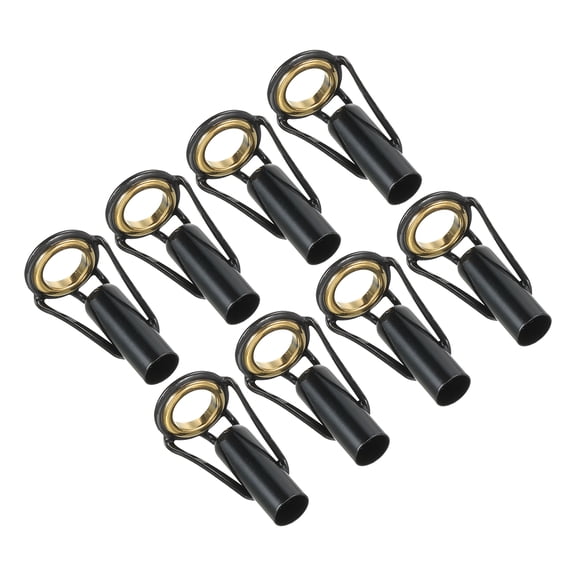 5.5mm Stainless Steel Fishing Rod Tip Repair Kit Pole Ring Guide Replacement, Golden 8 Pack