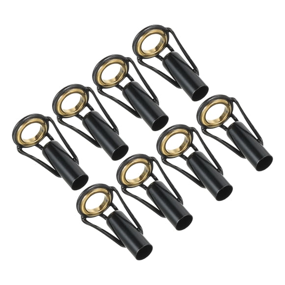 5.5mm Stainless Steel Fishing Rod Tip Repair Kit Pole Ring Guide Replacement, Golden 8 Pack