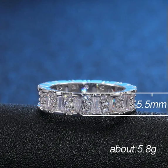 5.5mm White Cz Elegant Band Women's White Gold Filled Wedding Engagement Jewelry