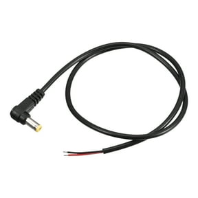 5.5mm x 2.1mm DC Power Extension Cable 90 Degree Angle Male Plug 0.5m 2pack