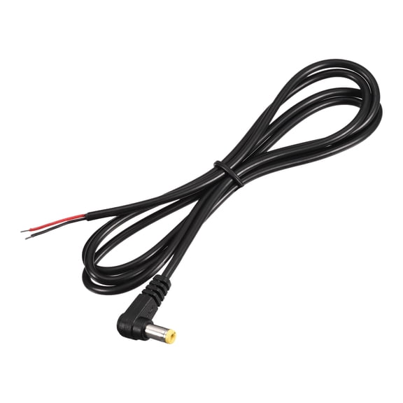 5.5mm x 2.1mm DC Power Extension Cable 90 Degree Angle Male Plug 1m 2pack