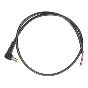 5.5mm x 2.1mm Right Angle 90 Degree DC Power Male Plug Jack to Bare Wire for DC Surveillance Camera, 0.5m