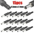 thumbnail image 1 of 5.5mm x 2.1mm Straight Male DC Power Jack Solder Connector Adapter 15 Pcs, 1 of 6