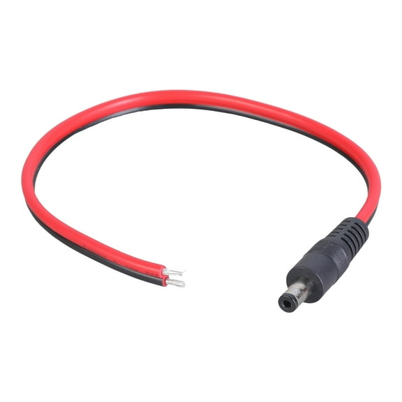 5.5mmx2.1mm DC5521 Male Power Pigtail Cable Open End Wire for LED Lighting and CCTV Systems 14AWG