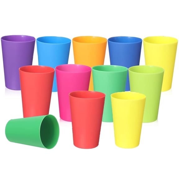 5.5oz Reusable Plastic Drinking Cups Set of 12, Small Plastic Cups Reusable, BPA Free Unbreakable Water Cups for Kitchen and Dining, Dishwasher and Microwave Safe