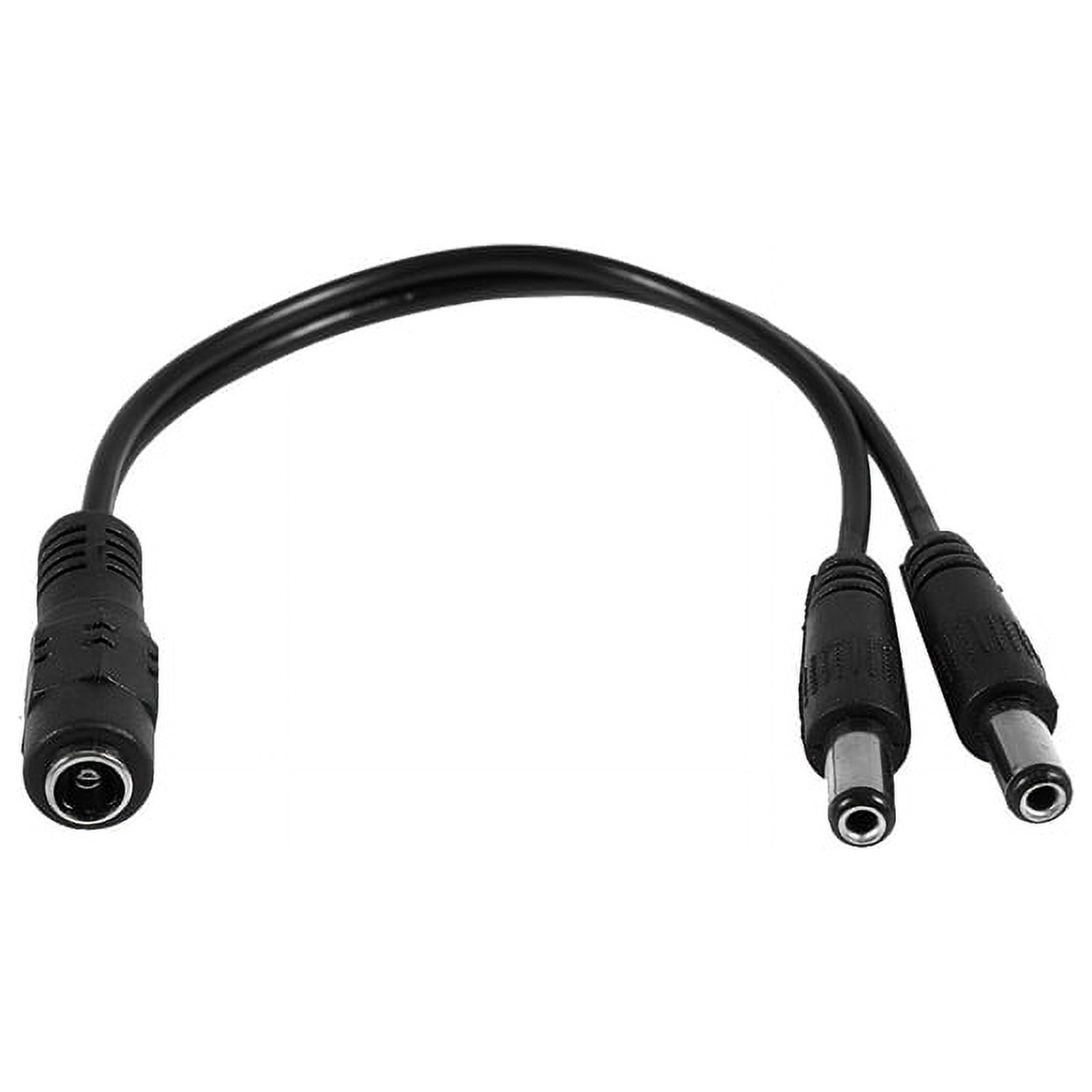 5.5x2.1mm 1 to 2 M/F DC Power Splitter Cable for Security CCTV Camera
