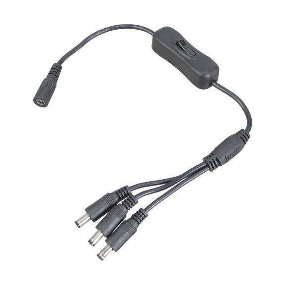 5.5x2.1mm DC5521 Y Splitter Cable Female to 3 Male Power Extension with Switcher