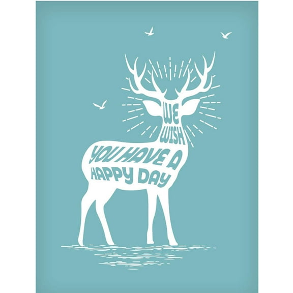 5.5x7.7 Inch Reindeer Silk Screen Printing Stencil Self-Adhesive Silk Screen Mesh Transfer Animal Theme Mesh Transfers for DIY Making
