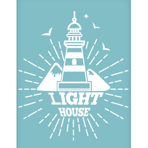 5.5x7.7 Inch Silk Screen Printing Stencil Self-Adhesive Silk Screen Mesh Transfer Light House Pattern Mesh Transfers