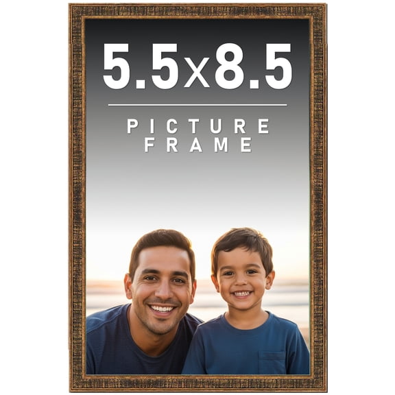 5.5x8.5 Frame Gold Picture Frame - Modern Photo Frame Includes UV Acrylic Shatter Guard Front, Acid