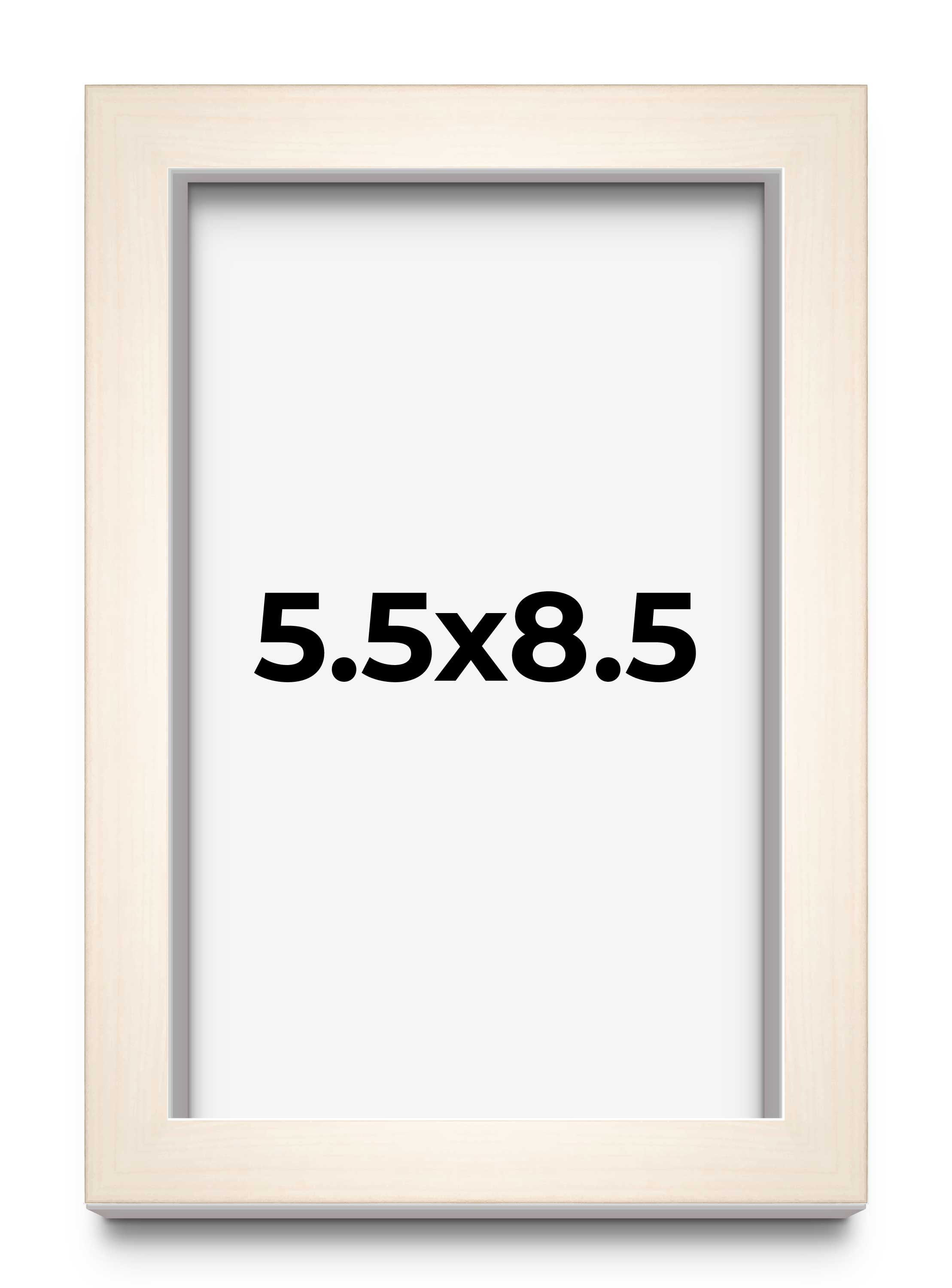 5.5x8.5 Frame White Wash Solid Wood Picture Frame | 0.75 Inch Moulding ...