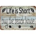 thumbnail image 1 of 5.5x8 Inch Beach Vintage Metal Sign,Summer Signs Life Is Short Buy The Beach House,Beach House Retro Decor,Surf Decor,Nautical Decor,For Farmhouse Cafe Kitchen Bathroom Garden Funny Wall Decor, 1 of 3