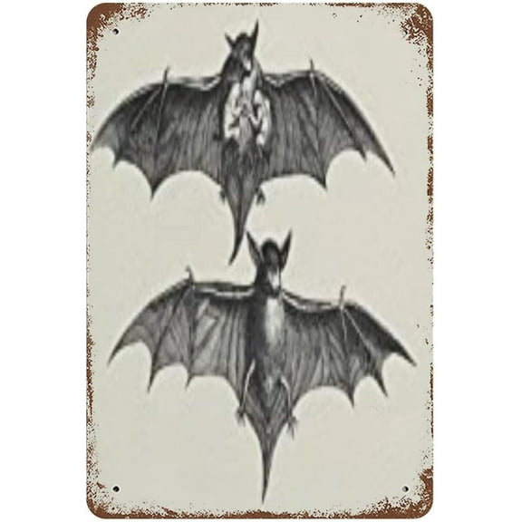 5.5x8 Inch CosrKee Halloween Decor Bats Wall Art Decor Gifts Vintage Goth Gothic Wall Decorations Dark Academia Autumn Decor For Living Room Farmhouse Bedroom Office Cafe Home Bar Pubes