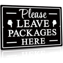 5.5x8 Inch Decor Please Leave Packages Here Metal Sign, Package Delivery Decor, Indoor/Outdoor Use For Front Door, Business,Es Gifts For Classmates, Friends And Colleagues