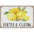 thumbnail image 1 of 5.5x8 Inch Fresh And Clean Print Laundry Room Sign Lemon Wall Decor Fresh And Clean Sign Kitchen Print Lemon Print Home Decor Novelty Tin Metal Sign Plaque Bar Pub Vintage Retro Wall Decor Poster, 1 of 6
