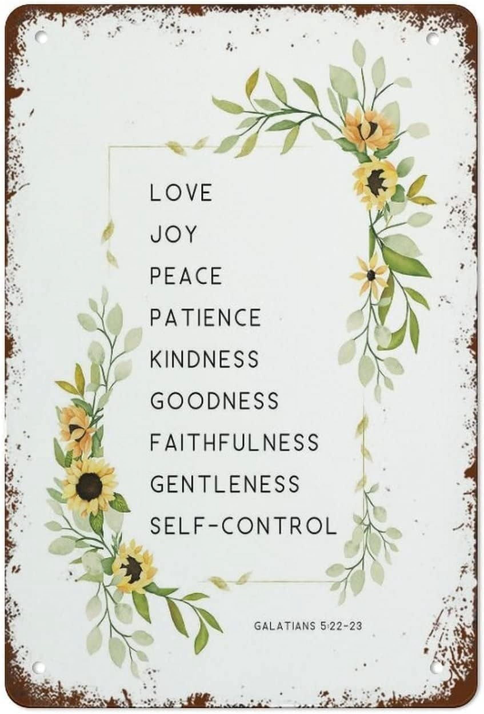 5.5x8 Inch Fruit Of The Spirit Bible Verse Metal Wall Art, Metal Signs ...