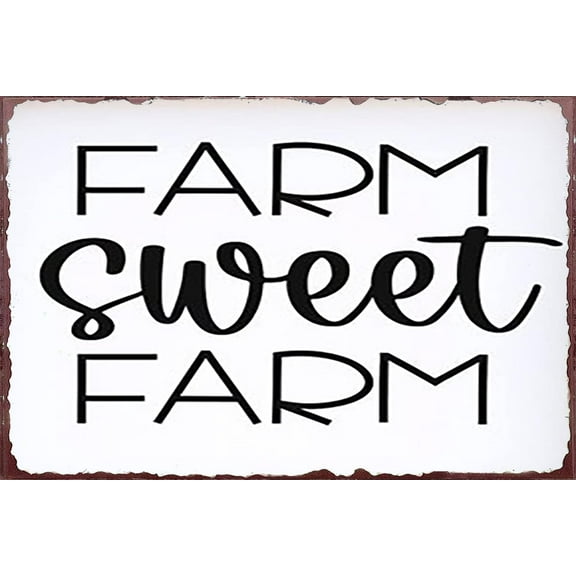 5.5x8 Inch Home Decor Farm Sweet Farm Farmhouse Sign Modern Farmhouse Rustic Sign Funny Farmhouse Sign For Nursery Living Room Farmhouse Kitchen Bathroom Garden Wall Decor Housewarming Gift