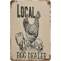 5.5x8 Inch Local Egg Dealer Retro Metal Sign Chicken Eggs,Farm Fresh Eggs Metal Tin Sign Chicken Egg Sale Market Farm Barn Decor Funny Farmhouse Sign Plaque Rustic Decor For Cafe Home Bar