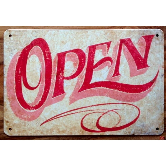 5.5x8 Inch Open Metal Sign Plaque Vintage Retro Poster Summer Decor For Nursery Living Room Farmhouse Bedroom Office Cafe Home Club Bar Pub Kitchen Bathroom Garden Yardes