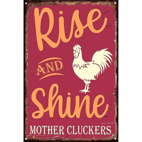 5.5x8 Inch Retro Vintage Metal Tin Signs Novelty Chicken Farm Rooster Decorative Country Home Decor Signs A Gift For Mom, Dad, Grandpa And Grandma