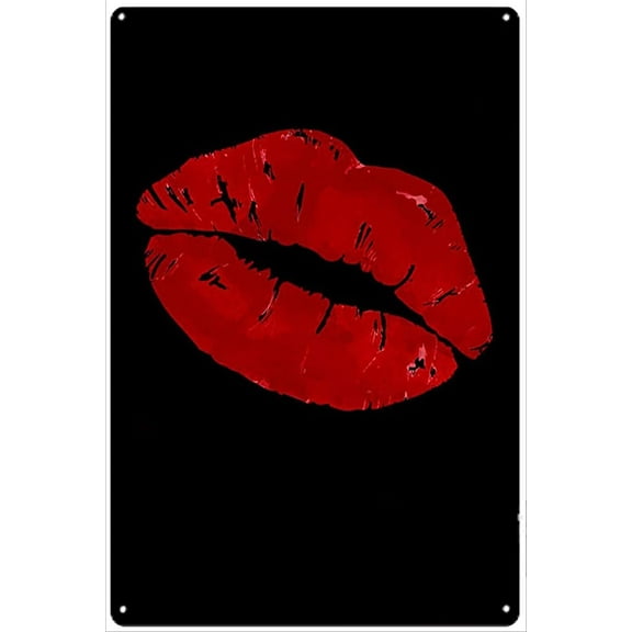 5.5x8 Inch Sexy Red Lips Housewarming Gift Hostess Gift For Birthday New Home Indoor Dining Room Home Living Room Bedroom Office Cafe Home Coffee Bar Pub Bathroom Funny Wall Art Decor