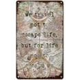 thumbnail image 1 of 5.5x8 Inch We Travel Not To Get Away Life Metal Sign Wall Art Antique Asia Map Travel Adventure Metal Tin Sign French Vintage Retro Metal Signs For Front Porch Outdoor Bedroom, 1 of 6