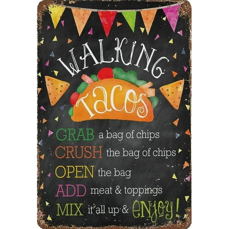 5.5x8 Inch Vintage Funny Cabin Home Wall Art Walking Tacos Sign,Mexican Fiesta Walking Taco Bar Sign Tin Sign Poster Vintage Metal Sign Vintage Art Sign For Home Office Room Wall Decor Poster 5-5x8-inch-vintage-funny-cabin-home-wall-art-walking-tacos-sign-mexican-fiesta-walking-taco-bar-sign-tin-sign-poster-vintage-metal-sign-vintage-art-sign-for-home-office-room-wall-decor-poster