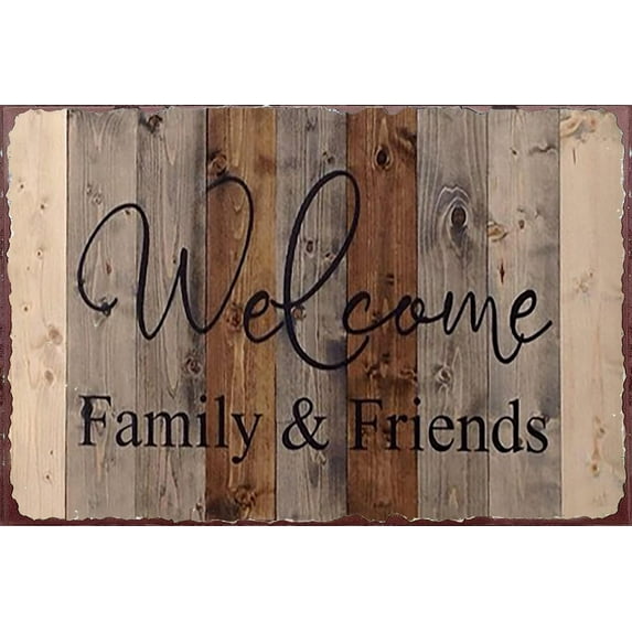 5.5x8 Inch Welcome Sign Welcome Family And Friends Sign,Family Sign,Home Decor For Nursery Home Living Room Farmhouse Kitchen Bathroom Garden Wall Decor Housewarming Gift