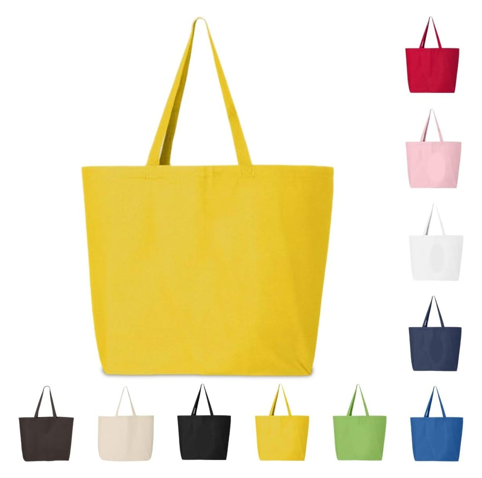 5 6 12 24 192 Heavy Cotton Canvas Tote Bag Jumbo 25L Reusable