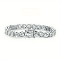 5-6.5mm Moissanite Tennis Bracelet in 925 Silver - Classic Round Cut, Perfect Gift for Women & Men