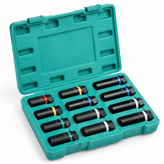 5/6/7/10/12 Spline Lug Nut Socket Set 12-piece Wheel Lock Key