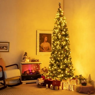 9 ft pre lit pencil christmas tree discount