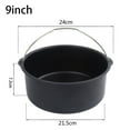 thumbnail image 1 of 5 6 7 8 9 Inch Non-Stick Air Fryer Cake Barrel Baking Pan - Carbon Steel Round Tray with 1.3L Capacity - Easy Release & Clean - Black Frying Basket for 2-3 People, 1 of 2