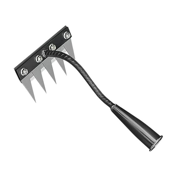 5/6/7/8 Teeth Iron Weeding Rake, Yard Heavy Duty Garden Rake for Dethatching, Durable Garden Rake for Gardening Lawn Loosening Backyard Lawn Care (Without Stick)