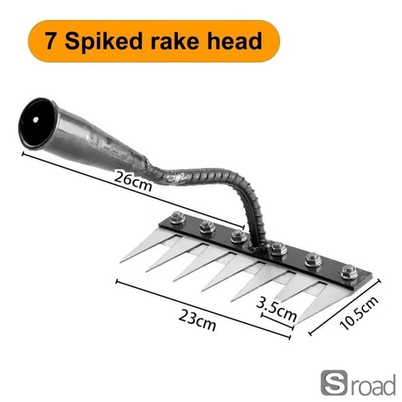 5/6/7/8 Teeth Manganese Steel Gardening Hoe, Heavy Duty Weeding Rake For Soil Cultivation, Loosening And Ground Leveling,N