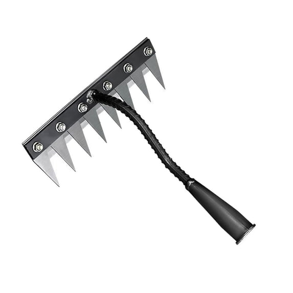 5/6/7/8 Tooth Carbon Steel Garden Weeding , Metal Heavy Duty Weeding Rake, for Backyard Lawn Gardening Weeding Loosening Tools