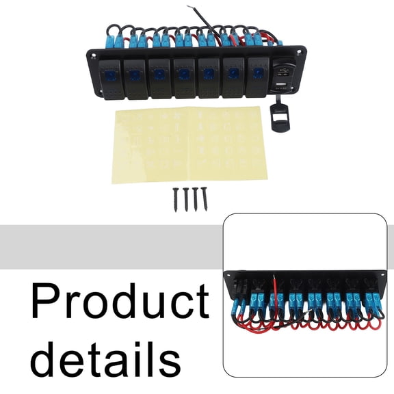 5 6 8 Gang Rocker Switch Panel LED Light For Car Marine Boat 12V 24V