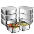 thumbnail image 1 of 5/6/8-Piece Stainless Steel Food Storage Containers with Lids Refrigerator-Safe Containers Storage Boxes Meal Prep Containers Food Storage for Meal Prep, Lunch Boxes, Office Use, Outdoors, Picnics, 1 of 12