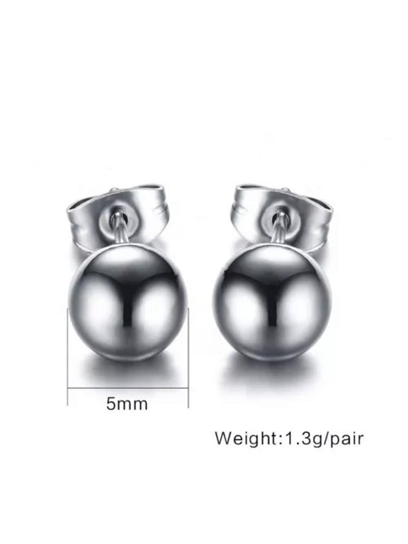 5/6/8MM Smooth Balls 316L Stainless Steel Ear Studs Women's Hot Fashion Earrings