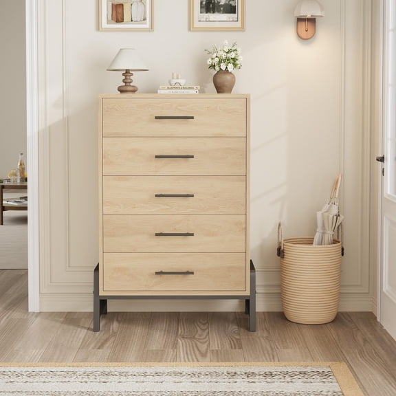 5/6 Drawer Storage Dresser. 50.5"/46.6" Tall  Chest with Large Storage for Living Room. Bedroom & Entryway