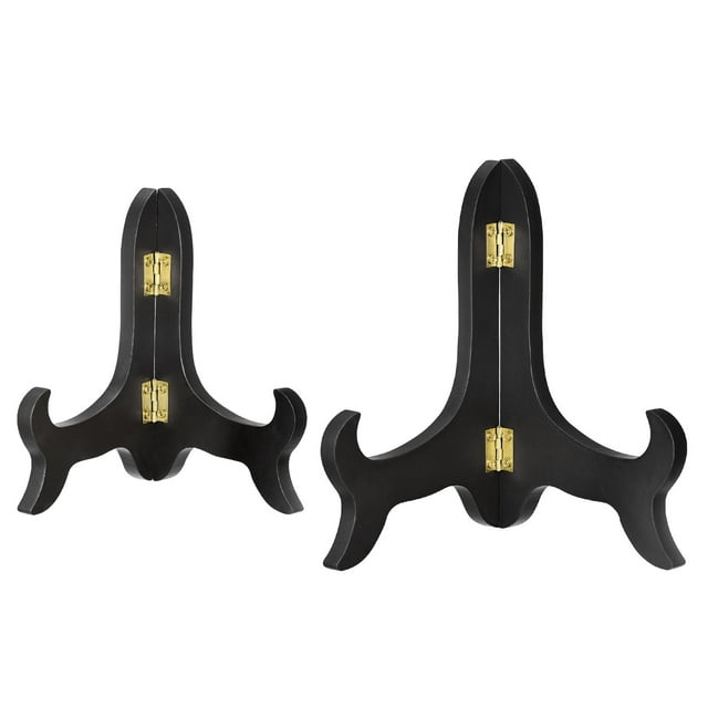 5" 6" Easel Plate Holder, Wooden Folding Display Stand Black for